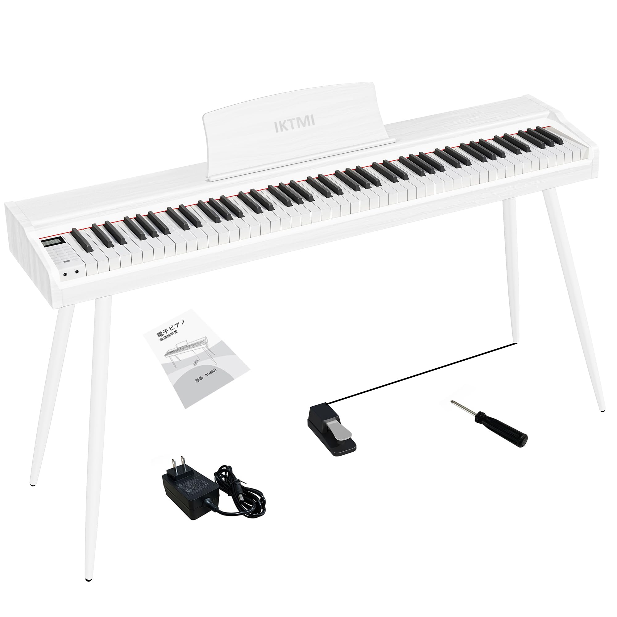 電子ピアノ 88鍵盤 木製 ペダル付き スタンド一体型 MIDI対応 Amazon | IKTMI 電子ピアノ 88鍵盤 木製 ピアノ 88鍵 Digital